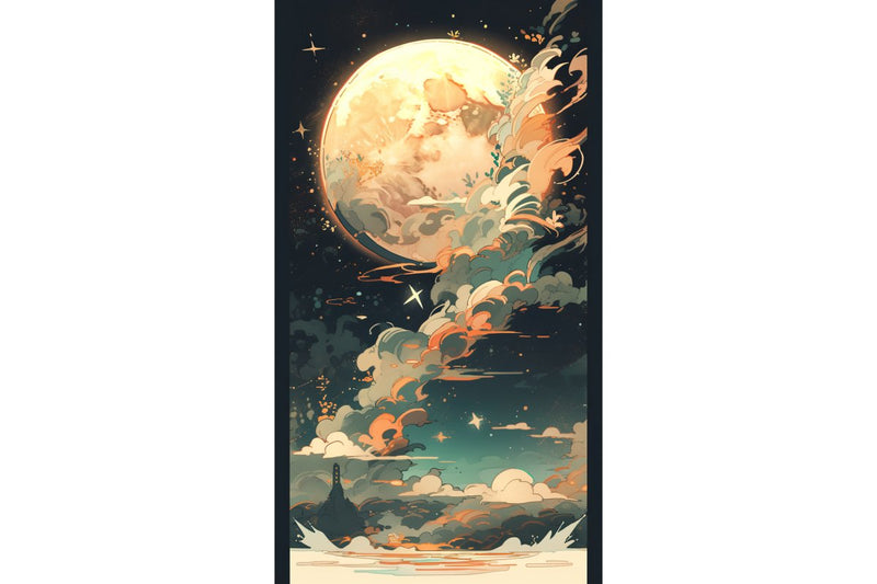 Moonlight Tall: Artisan Canvas Wall Decor for Home Ambiance – view 7