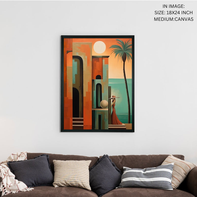 Sowpeace's Handcrafted Premium Boho Sunny Day Art with Frame – Indian-Inspired Canvas Print for Modern and Artistic Home Decor – view 5