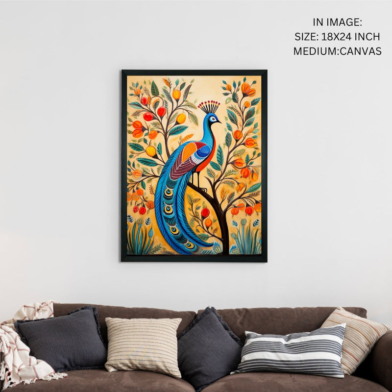 Find Your Paradise: Sowpeace Handcrafted Peacock Canvas – Premium Indian-Inspired Art for Stylish Home Interiors – view 5
