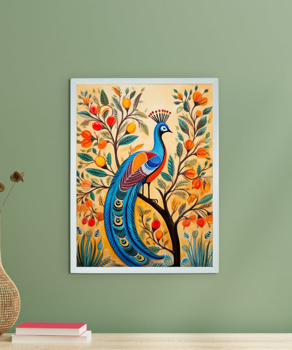 Find Your Paradise: Sowpeace Handcrafted Peacock Canvas – Premium Indian-Inspired Art for Stylish Home Interiors — main view