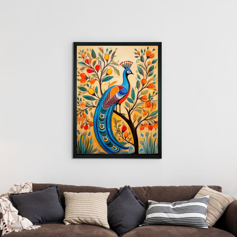 Find Your Paradise: Sowpeace Handcrafted Peacock Canvas – Premium Indian-Inspired Art for Stylish Home Interiors – view 2