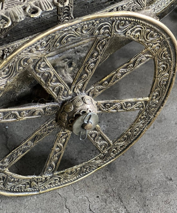 Premium Brass Dhokra Cow Cart Home Decor — image 4