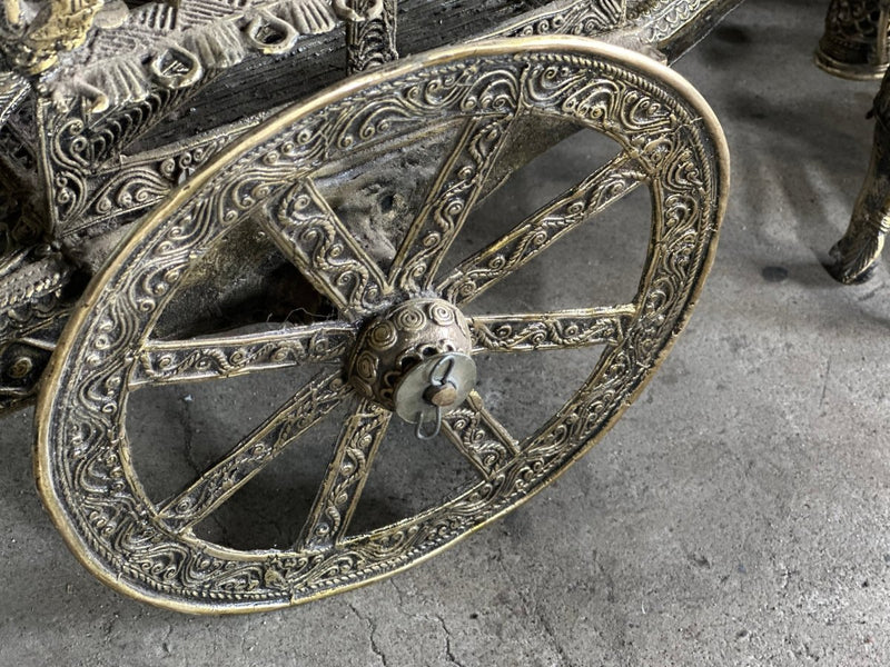 Premium Brass Dhokra Cow Cart Home Decor – view 4