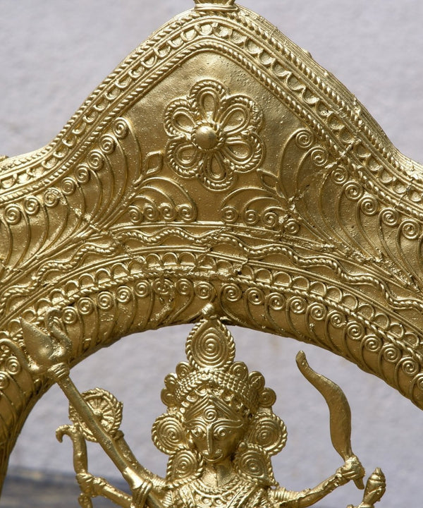 Premium Dhokra Durga Sculpture  Artisan Brass Home Decor — image 2