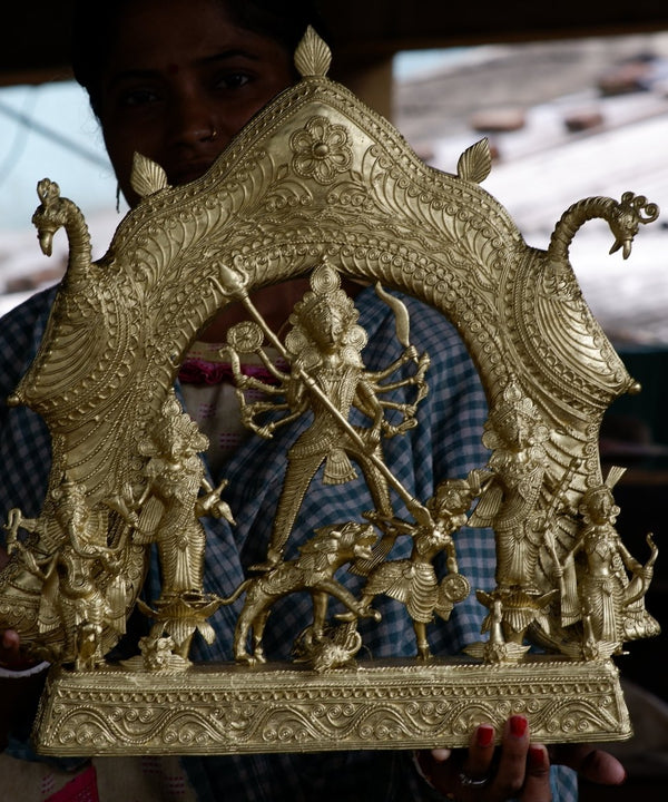 Premium Dhokra Durga Sculpture  Artisan Brass Home Decor — image 5