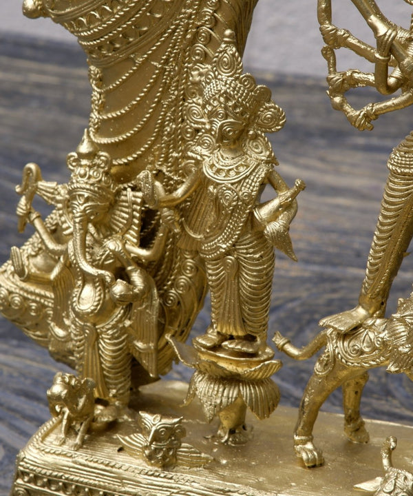 Premium Dhokra Durga Sculpture  Artisan Brass Home Decor — image 4
