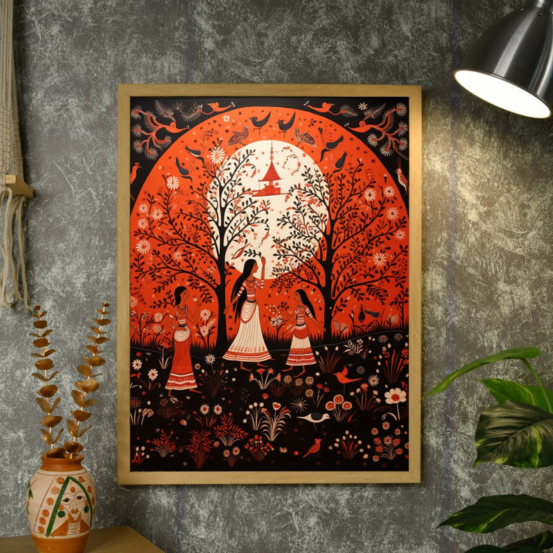 Find Your Sisterhood: Sowpeace Handcrafted Abstract Canvas – Premium Indian-Inspired Art for Elegant Home Decor – view 4