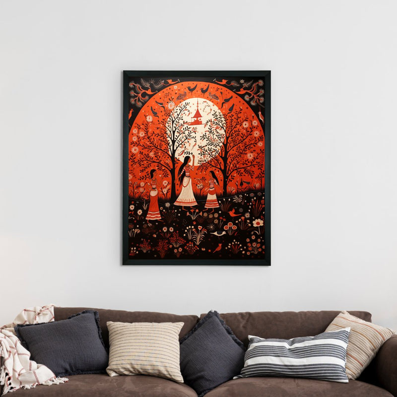 Find Your Sisterhood: Sowpeace Handcrafted Abstract Canvas – Premium Indian-Inspired Art for Elegant Home Decor – view 2