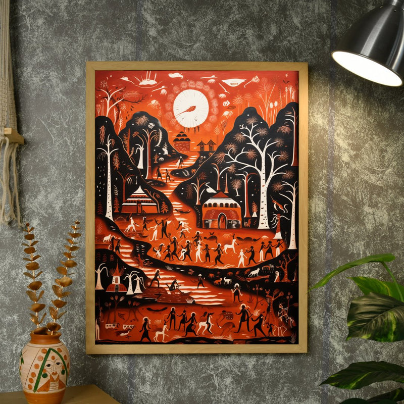 Sowpeace Serenity: Handcrafted Peaceful Mountain Wall Art – Premium Indian-Inspired Canvas Print for Modern Home Decor – view 4