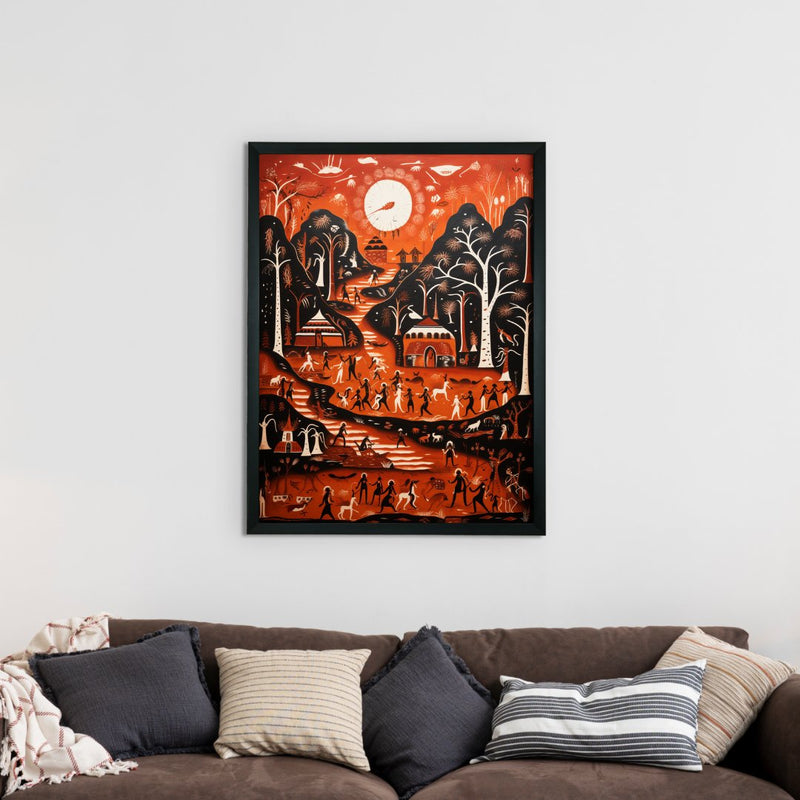 Sowpeace Serenity: Handcrafted Peaceful Mountain Wall Art – Premium Indian-Inspired Canvas Print for Modern Home Decor – view 2