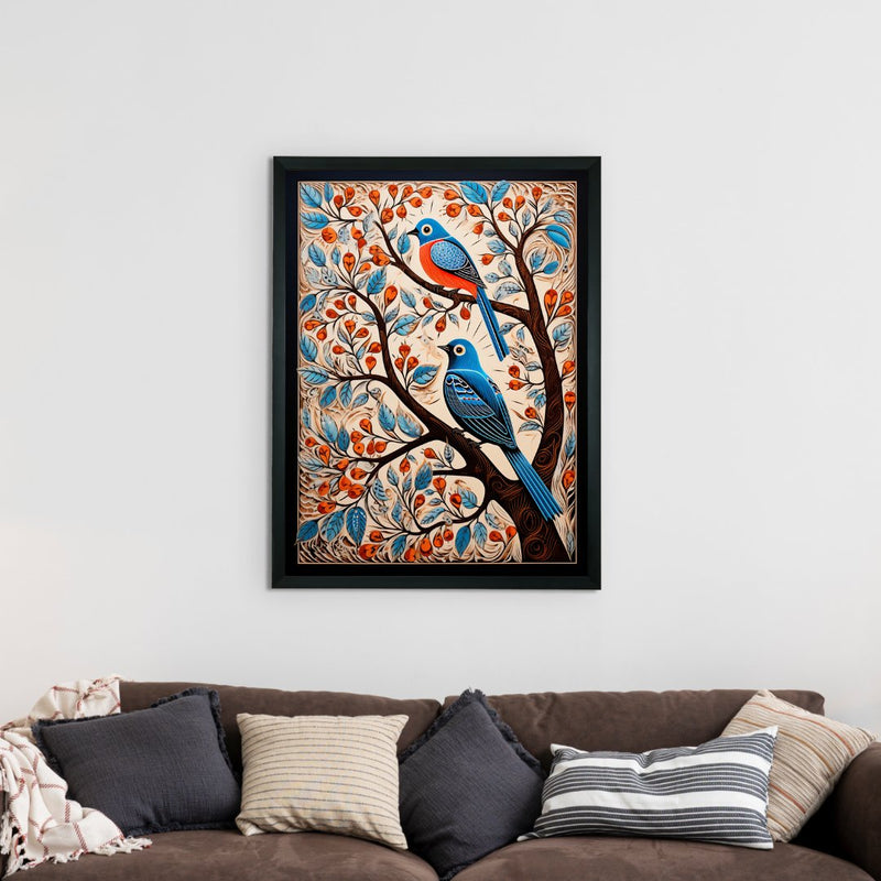 Unwind with Nature's Dance: Sowpeace Handcrafted Wall Prints – Premium Indian-Inspired Art for Elegant and Peaceful Decor – view 2