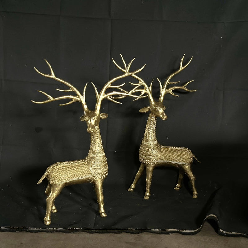 Unique Brass Dhokra Deer Pair Decor – view 2